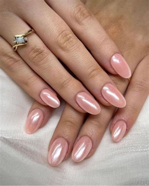 hailey bieber's pink pearl manicure